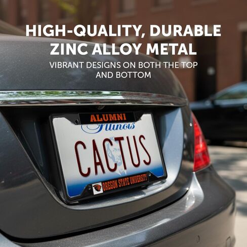 Desert Cactus Oregon State University Car Accessories Beavers Metal License Plate Frame and Tag Holder for Front or Rear of Car (Alumni Black Background 2-Pack) in Kuwait
