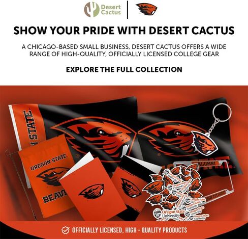 Desert Cactus Oregon State University Car Accessories Beavers Metal License Plate Frame and Tag Holder for Front or Rear of Car (Alumni Black Background 2-Pack) in Kuwait
