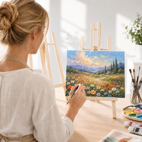 Conda 2 Pack 17 Inch Wooden Tabletop Easel Stand, A-Frame Art Painting Easel for Painting, Display & Art Creation, Canvas Holder for Artists, Students & Hobbyists in Saudi Arabia