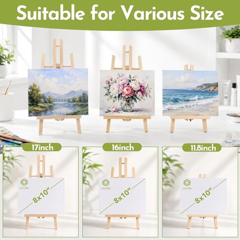 Conda 2 Pack 17 Inch Wooden Tabletop Easel Stand, A-Frame Art Painting Easel for Painting, Display & Art Creation, Canvas Holder for Artists, Students & Hobbyists in Saudi Arabia