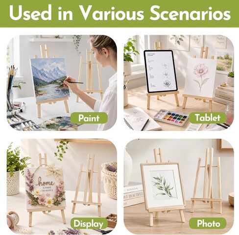 Conda 2 Pack 17 Inch Wooden Tabletop Easel Stand, A-Frame Art Painting Easel for Painting, Display & Art Creation, Canvas Holder for Artists, Students & Hobbyists in Saudi Arabia