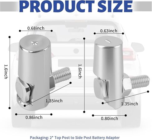 2PCS U1 Flag Side Post to Top Post Battery Adapter,Heavy-Duty Positive & Negative Battery Posts Adapters,Professional Batteries Terminal Adapter Car Accessories for Car Truck Boat in Saudi Arabia