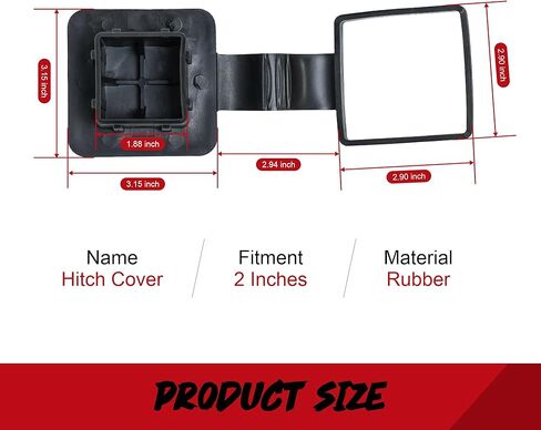 DBXB-RV Standard 2-Inch Anti-Drop Trailer Hitch Cover, Tube Cover, Plug Insert, Cap Rubber, Fits with 2-Inch Class 3/4/5 Towing Hitch Receiver for SUVs, ATV, UTV. Prevent DUST/Rust for Trailer Hitch. in Saudi Arabia
