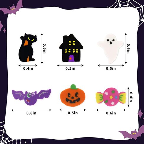 HFATMOS 320 Pcs Mini Halloween Erasers, Pumpkin Ghost Bat Erasers for Halloween Party Favors Student Classroom Rewards in Saudi Arabia
