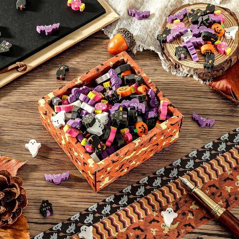 HFATMOS 320 Pcs Mini Halloween Erasers, Pumpkin Ghost Bat Erasers for Halloween Party Favors Student Classroom Rewards in Saudi Arabia
