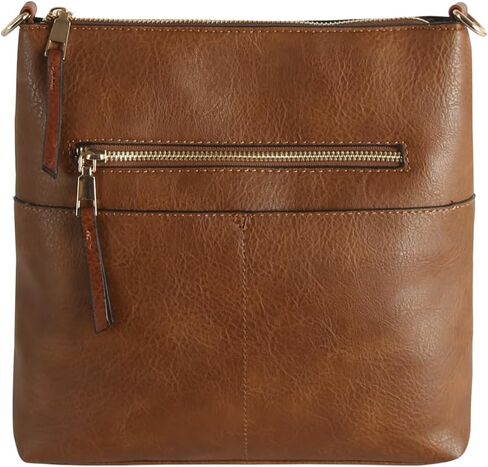 Le Miel Vegan Leather Double Zipper Square Crossbody Bag - Chic Companion for Women's Everyday Casual Occasions in Saudi Arabia