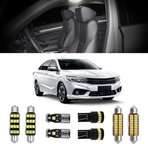 14 قطعة 6000K مصابيح LED داخلية بيضاء متوافقة مع Honda Accord 2013-2022 مصابيح بديلة لأضواء الخريطة + مصابيح قبة + مصابيح صندوق السيارة + أضواء لوحة الترخيص in Kuwait