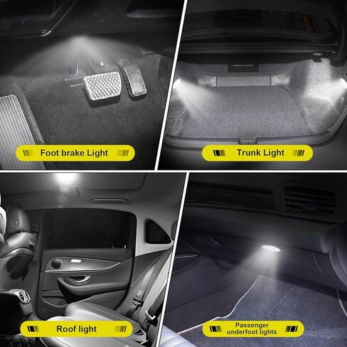 14 قطعة 6000K مصابيح LED داخلية بيضاء متوافقة مع Honda Accord 2013-2022 مصابيح بديلة لأضواء الخريطة + مصابيح قبة + مصابيح صندوق السيارة + أضواء لوحة الترخيص in Kuwait