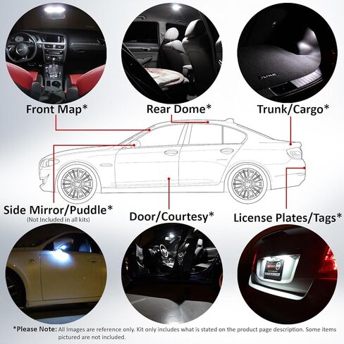 Interior LED Lights Replacement for 2007-2014 Cadillac Escalade EXT Accessories Package Kit (16 Bulbs), WHITE in Saudi Arabia