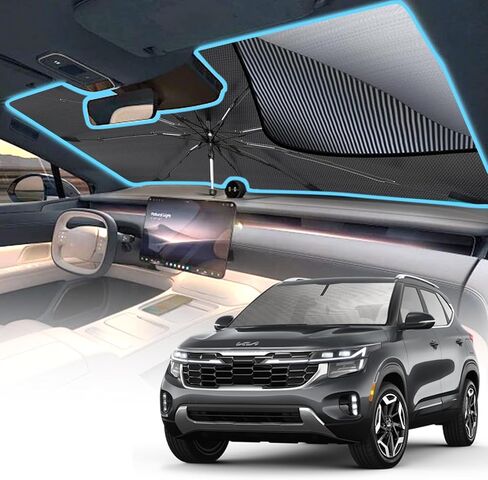 Car Windshield Sun Shade Umbrella, Car Sun Shade Windshield for Auto Trucks Sedan SUV Keeps Vehicle Cool Heat Insulation-M-Matte Black in Saudi Arabia