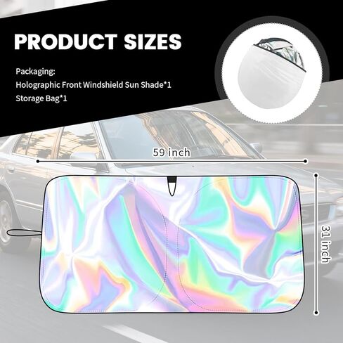 59x31 Car Windshield Sun Shade,Foldable Sun Blocker for Car Windshield with Storage Pouch,Universal Windshields Cover Suns Shade for Most Cars & Small SUVs for Summer Parking in Saudi Arabia