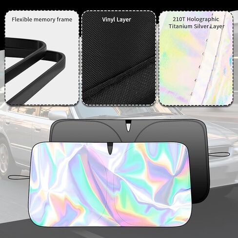 59x31 Car Windshield Sun Shade,Foldable Sun Blocker for Car Windshield with Storage Pouch,Universal Windshields Cover Suns Shade for Most Cars & Small SUVs for Summer Parking in Saudi Arabia