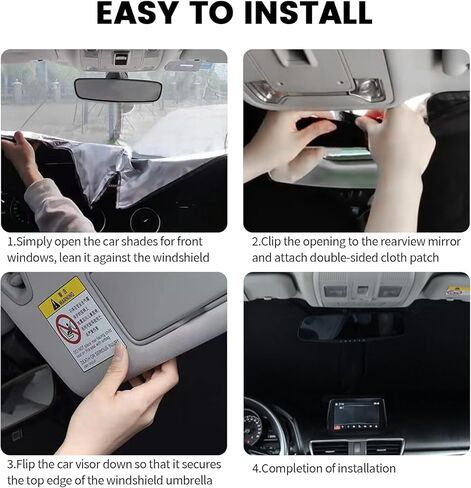 59x31 Car Windshield Sun Shade,Foldable Sun Blocker for Car Windshield with Storage Pouch,Universal Windshields Cover Suns Shade for Most Cars & Small SUVs for Summer Parking in Saudi Arabia
