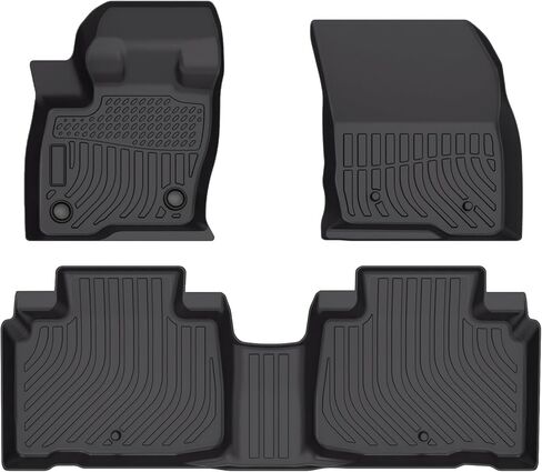 Priprilod Floor Mats Custom Fit for Lincoln Nautilus 2019-2023 & Lincoln MKX 2016-2018, All Weather TPE Floor Liners 3D Laser Measured, Waterproof Non-Slip Heavy Duty 1st & 2nd Row Full Set 3PCS in Kuwait