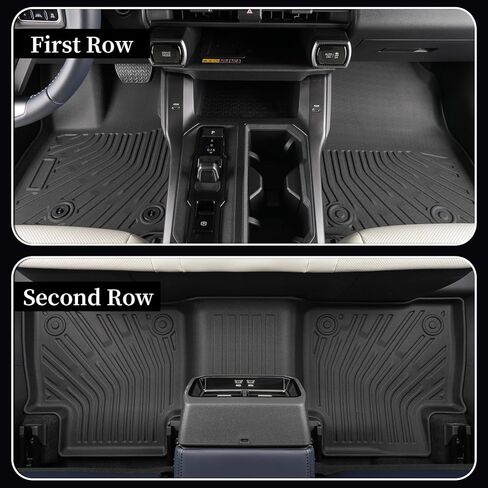 Car Floor Mats for 2026 Toyota RAV4 Hybrid (Not for Phev) TPE Full Set with Cargo Liner & 2nd Row Backrest Mat,All Weather Protection Custom Fit Full Coverage Anti-Slip Waterproof in Kuwait
