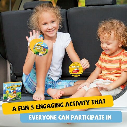 Kids Scavenger Hunt Game - Roads Trip Edition, Toddler Road Rally Scavenger Hunt Cards, Road Trip Toys Games for 3 Year Old's & Up, Outdoor Preschooler Car Activities, Educational Family Fun Game Gift in Kuwait