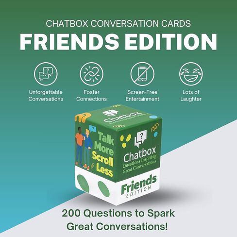 Chatbox Friends Edition Conversation Card Game for Adults and Teens 15+, Fun Party and Travel Game with Thought Provoking Questions, Group Table Game for Friends, Game Nights and Hangouts in Saudi Arabia