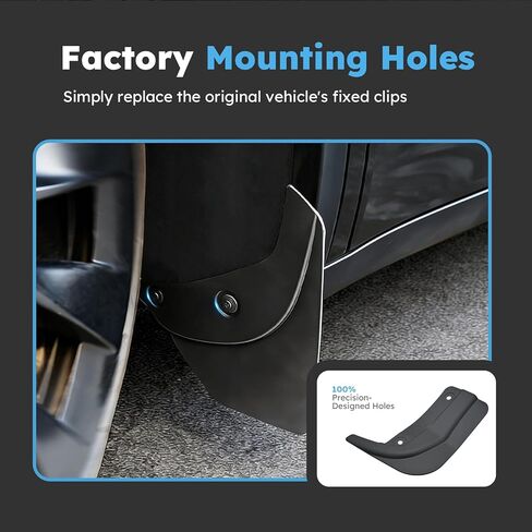 Mud Flaps Splash Guards Fenders No Drilling No Tape Compatible with Tesla Model 3 Highland 2024 2025 2026 All Weather Protector Mudguards for Model 3 Exterior Accessories (Set of 4) in Saudi Arabia