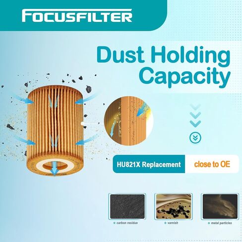 FOCUSFILTER HU821X OEM Grade Oil Filter, for Mercedes-Benz Sprinter 2500/3500/3500XD/4500, Freightliner, Winnebago Era/View/Revel 3.0L OM642 Diesel, Replaces 6421800009, 6421840025, 5175571AA in Saudi Arabia