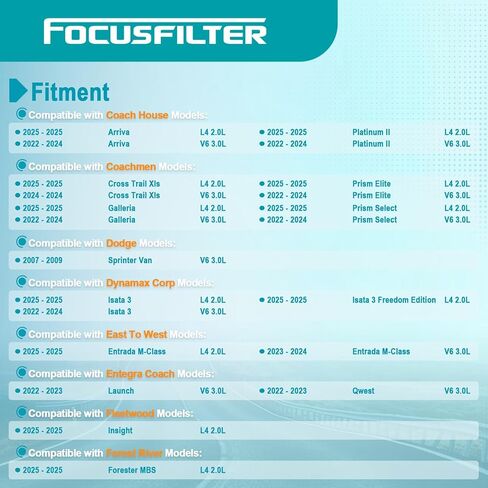 FOCUSFILTER HU821X OEM Grade Oil Filter, for Mercedes-Benz Sprinter 2500/3500/3500XD/4500, Freightliner, Winnebago Era/View/Revel 3.0L OM642 Diesel, Replaces 6421800009, 6421840025, 5175571AA in Saudi Arabia