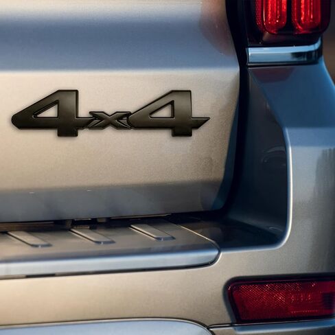 قطعتان من شعار التعتيم ثلاثي الأبعاد 4×4، ملصق معدني تلقائي عصري 4×4 مع لاصق قوي، شارة شعار مقاومة للماء ديكور خارجي لمعظم شاحنات سيارات السيدان وسيارات الدفع الرباعي، وإكسسوارات السيارة (أسود) in Kuwait