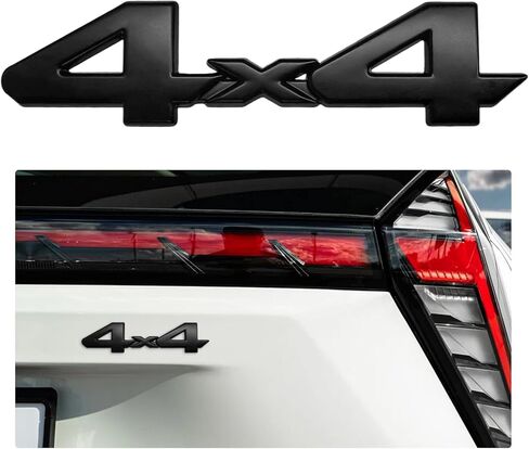 قطعتان من شعار التعتيم ثلاثي الأبعاد 4×4، ملصق معدني تلقائي عصري 4×4 مع لاصق قوي، شارة شعار مقاومة للماء ديكور خارجي لمعظم شاحنات سيارات السيدان وسيارات الدفع الرباعي، وإكسسوارات السيارة (أسود) in Kuwait