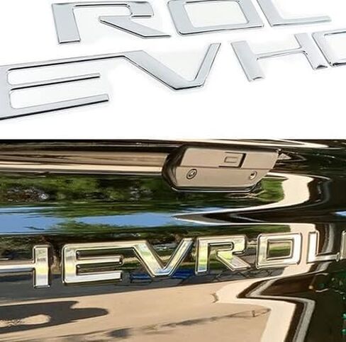 3D Tailgate Insert Letters forSilverado 2019 2020 2021 2022 2023 2024 2025 Emblem Badge CV-01S (Chrome for Silverado) in Saudi Arabia