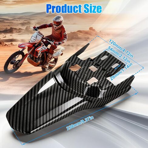 Rear Fender Carbon Fiber Pattern，Motorcycle Rear Seat Mudguard Compatible with Surron Light Bee S, X, X160, X260 Electric Dirt Bike, ABS Plastic Shock Protector Splash Guard in Saudi Arabia