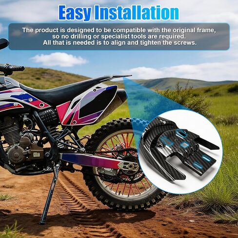 Rear Fender Carbon Fiber Pattern，Motorcycle Rear Seat Mudguard Compatible with Surron Light Bee S, X, X160, X260 Electric Dirt Bike, ABS Plastic Shock Protector Splash Guard in Saudi Arabia