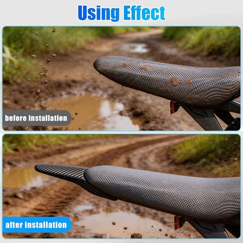 Rear Fender Carbon Fiber Pattern，Motorcycle Rear Seat Mudguard Compatible with Surron Light Bee S, X, X160, X260 Electric Dirt Bike, ABS Plastic Shock Protector Splash Guard in Saudi Arabia