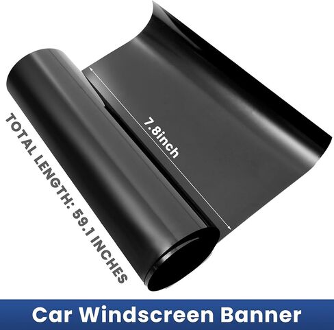 Windshield Tint Strip, 51.2 × 7.9 Inch Waterproof Car Windshield Sun Shading Film with Scraper, Universal Auto Front Windscreen Tint Strip for Heat & UV Protection in Saudi Arabia