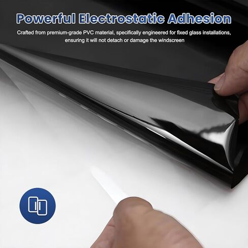 Windshield Tint Strip, 51.2 × 7.9 Inch Waterproof Car Windshield Sun Shading Film with Scraper, Universal Auto Front Windscreen Tint Strip for Heat & UV Protection in Saudi Arabia