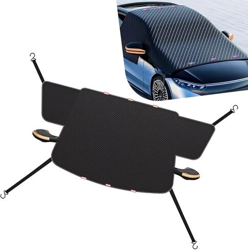 Car Windshield Sun Shade, Dual-Purpose Sun Shade & Snow Shield, Heavy Duty Thicken Windshield Protector -Snow Ice Frost Sun, Suitable for Most Cars, SUVs, Trucks (Black) in Saudi Arabia