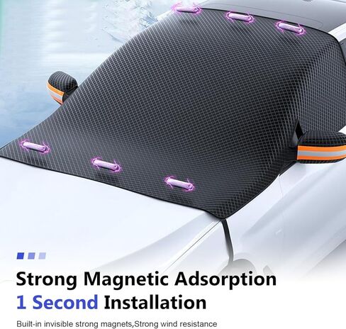 Car Windshield Sun Shade, Dual-Purpose Sun Shade & Snow Shield, Heavy Duty Thicken Windshield Protector -Snow Ice Frost Sun, Suitable for Most Cars, SUVs, Trucks (Black) in Saudi Arabia