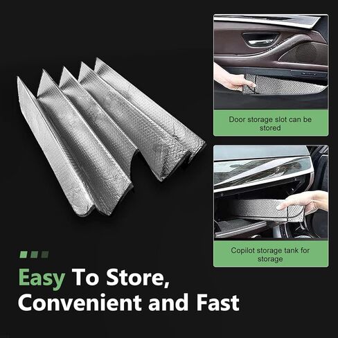Car Windshield Sunshade, 3-Layer Aluminum Foil Sun Shade for Heat Insulation, Foldable Car Front Window Shades with 2 Suction Cups, Summer Car Sun Protection Accessory (55.12" L x 27.56" W) in Saudi Arabia