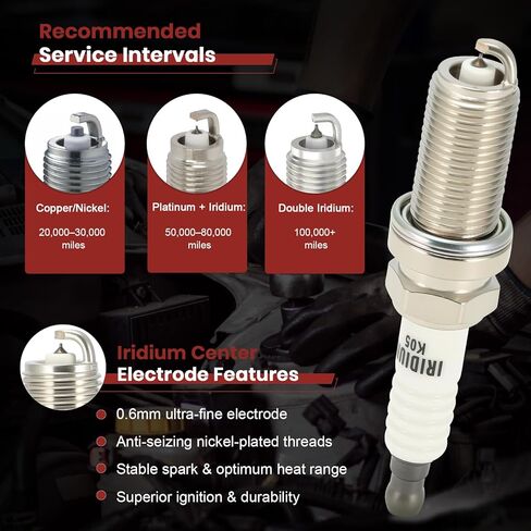 Iridium Spark Plugs Set of 6 6619 Compatible with 2005-2015 Toyota Tacoma Camry Avalon 4Runner FJ Cruiser Highlander RAV4 Sienna Tundra Venza 3.5L 4.0L & 2007-2015 Lexus RX350 ES350 3.5L #LFR6AIX-11 in Saudi Arabia