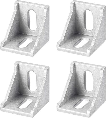 uxcell 8Pcs Inside Corner Bracket Gusset, 38x38x35mm 4040 Angle Connectors for 4040/4080 Series Aluminum Extrusion Profile Silver in Saudi Arabia