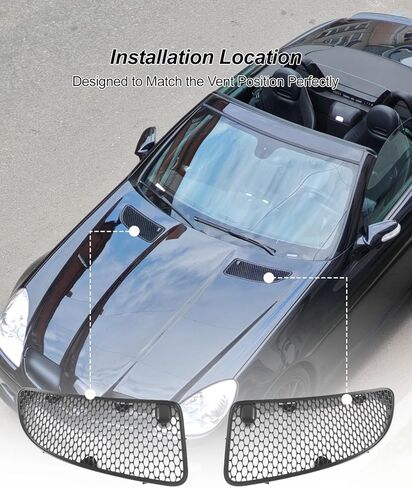 2Pcs Front Hood Vent Grille Cover Fit for Mercedes-Benz R171 SLK280 SLK300 SLK350 SLK55 2005-2011 Replace 1718800385 1718800485, Left and Right in Saudi Arabia