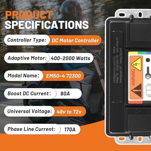 Universal 48V-72V E-Bike Programmable Controller Fit for Electric Dirt Bike Scooter Motorcycle Motor Control Box 170A Programmable Sine Wave Control Module for VOTOL EM50-4, 72300 in Kuwait
