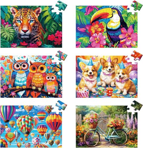 6 Packs 36 Pieces Large Puzzles for Seniors,Dementia Puzzles for Elderly Adults,Jigsaw Puzzles for Adults Seniors with Alzheimer's Dementia with 6 Storage Bags in Saudi Arabia
