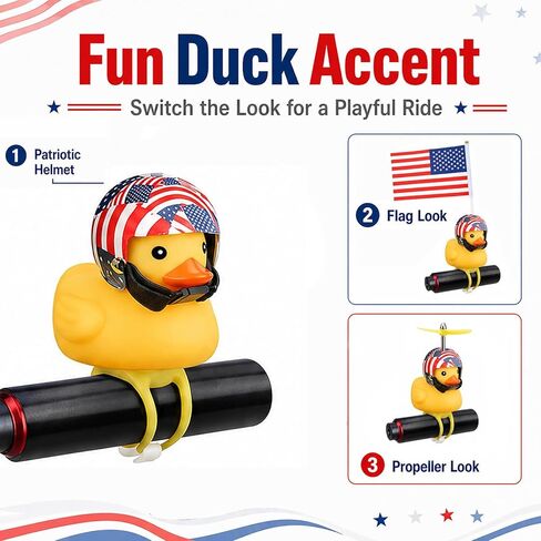 4th of July Bike Decorations for Kids - Parade Patriotic Bicycle Decor Set, Red White Blue Bike Tassels Streamers, Rubber Duck with American Flags, Wheel Spokes Beads, Tinsel Garland, Etc in Saudi Arabia