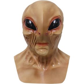 Realistic Alien Mask Scary Halloween Masks Mars Alien Face Novelty Monster Mask Halloween Costume Cosplay Props