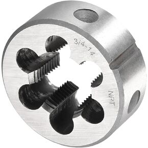 Round Thread Repair Die, 3/4"-14 NPT Die 55mm OD, High Speed Steel Right Hand Cylindrical Pipe Threading Tool with 6 Chip Holes - (Applications: for Threading Repairing)