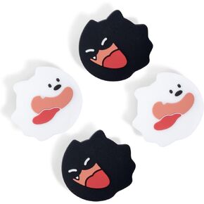 GeekShare Halloween Theme Thumb Grip Caps for Switch,4PCS Cute Silicone Joystick Caps,Soft Thumbstick Cover Compatible with Nintendo Switch/OLED/Switch Lite - Ghost Puppy