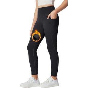 IUGA Girls Fleece Lined Leggings High Waisted Yoga Pants with Pockets Winter Leggings for Girls Athletic Warm Leggings