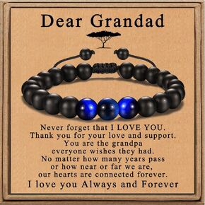 Gifts for Dad, Stepdad, Grandad, Daddy Man Bracelet, Fathers Day Anniversary Birthday Easter Christmas Valentine's Day Adjustable Rope Bracelet Gifts