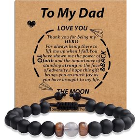 Mens Moonstone Bracelet for Dad Son, Anniversary Graduation Birthday Father's Day Easter Christmas Valentine's Day Gifts for Him