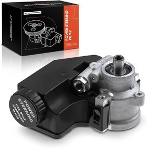 A-Premium Power Steering Pump, with Reservoir, Compatible with Jeep Cherokee 1988-1989, Comanche 1988-1989, Wagoneer 1988-1989, L6 4.0L, Replace # 73316113, 53005437