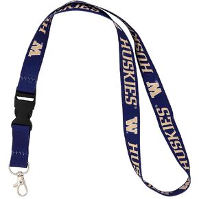 Desert Cactus University of Washington Lanyard Huskies U of W Car Keys ID Badge Holder Lanyard Keychain Detachable Breakaway Snap Buckle (Purple)