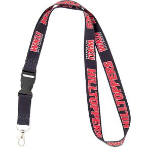 Desert Cactus Western Kentucky University WKU Hilltoppers Car Keys ID Badge Holder Lanyard Keychain Detachable Breakaway Snap Buckle (Black)